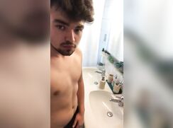 cute gay boy wanks in bath