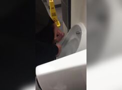jerk and cum at urinal