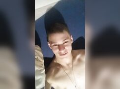 cute guy wanks on bed twink happy cum porn