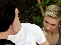 Threesome in the wood gay porn tube