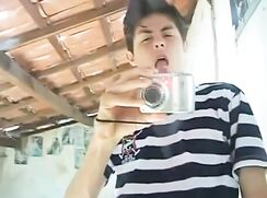 Home alone boy wanks and cums in the attic porn selfie