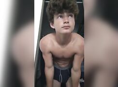Fit Twink Exercising In Boxers (No Nudity)