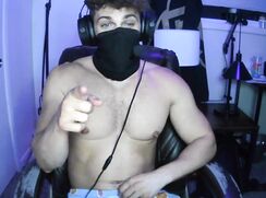 Hot Masked Guy Shows Off His Cock And Jerks-Off