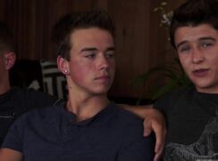 Fresh twink trio slamming boys sex youth