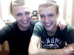 Russian Brothers Jerk Each Other's Uncut Cocks On Webcam & Cum porn