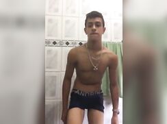 Bathroom Jerk Session For Brazilian Twink porn