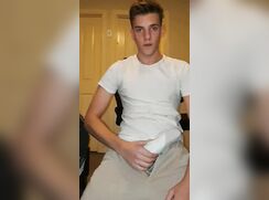 Uncut Twink In White T-Shirt Jerks & Cums porn