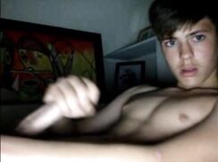 Blue Eyed Uncut Twink Jerks & Cums gay porn