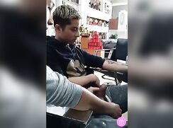 Special service in boys porn barbershop