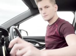 Blond Twink Jerks and Cums In His Car Outside gay porn