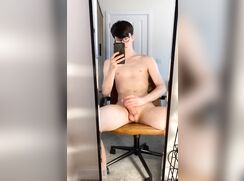 Uncut Teen Geek With Glasses Has Nerdgasm In Mirror gay porn