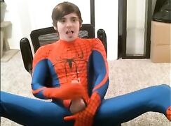 Spider-Man Jerks and Cums porn