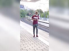 Bulging and showing my cock in Germany with friend boys porn