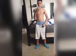 Hung Black Teen Jerks and Cums On His Mirror porn