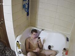 "Cum Bath" Dude gives himself bath boys porn