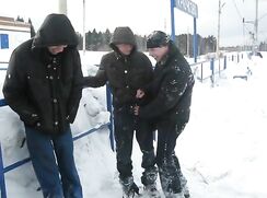 Drunk lads having fun snow gay porn videos