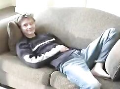 Cutie shows his ass and wanking boys porn