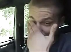 Skinny Russian jerks & cums in car boys porn