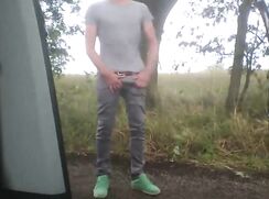 break from driving public boys porn