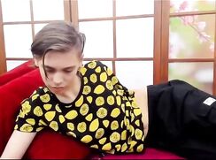 Beautiful Smooth Boy playing solo with his dildo and jerking to a Hot Cum Porn