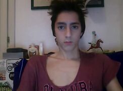 Teen shows off big dick