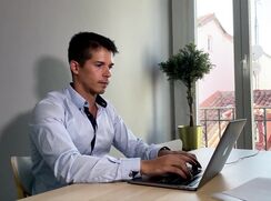 Young coworker gets raw fucked by his boss .