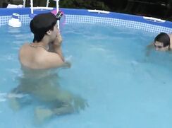 twins fun in pool gay teen porn couple