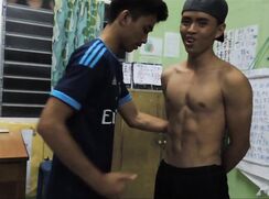 Tough Chinese muscle gutpunch