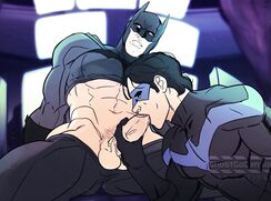 Nightwing sucks and fucks Batman Gay Porn