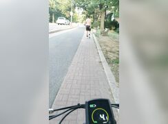 Biking behind timm