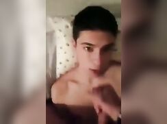 Cute boy gets cum facial