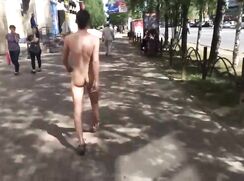 Naked walking in the town