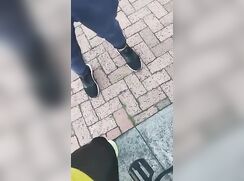 On the street he showed a friend what kind of underpants he was wearing