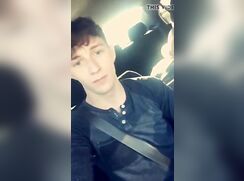 English boy sucking friend's dick in the car
