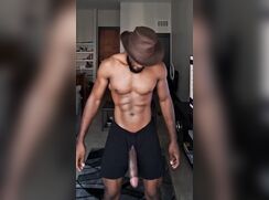 BBC monster cock cums hands free gay porn