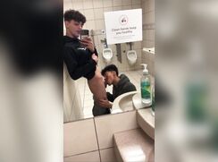 AM Guys Hook Up and Fuck In the Mall Bathroom