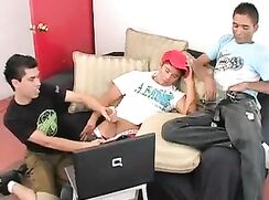 Triple Jerk & Fuck Gay Porn Videos