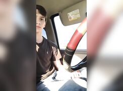 Hot Boy jerking in car twink porn tube