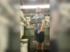 Wanking and cumming at work