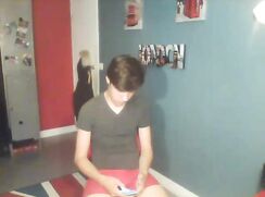 British lad wanking in his room