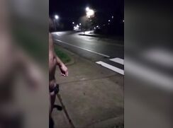 First post covid naked walk on the street in chastity