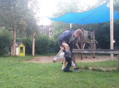 Stripping in the public park