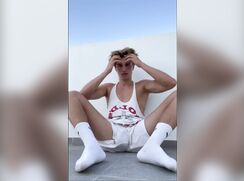 Peek a boo in my gorgeous twinky football shorts