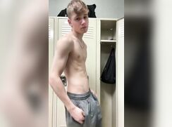 Blond handsome guy strips naked boys porn