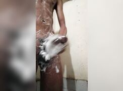 Black Twink Cum in Bathroom