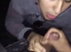 Twink sucking an older friend's cock