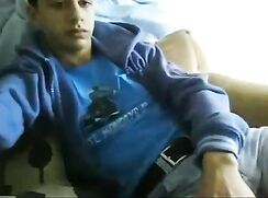 Hot as hell twink jerks off his HUGE dick before shooting his creamy load!