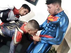 Bare Threesome With Superman