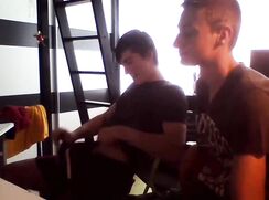 Two Belgian boys wank together gay porn