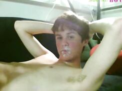 Another College Twink strip boys porn getting a self facial